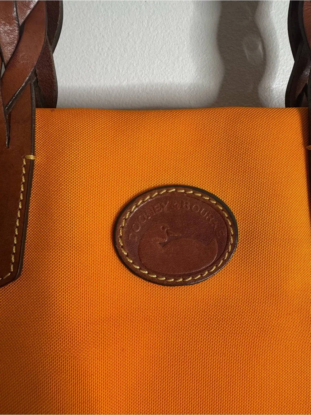 Dooney & Bourke Nylon Shopper Tote Orange Yellow Shoulder Bag